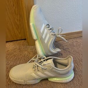 Adidas Solecourt boost tennis shoes/ Grey-green